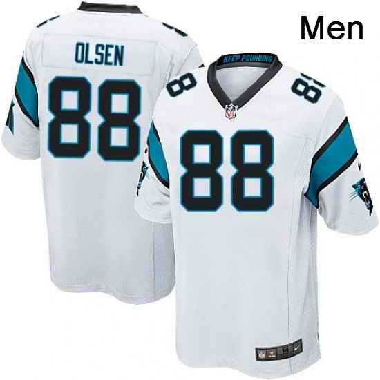 Mens Nike Carolina Panthers 88 Greg Olsen Game White NFL Jersey